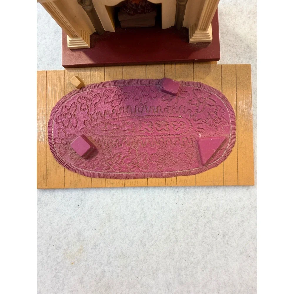 Vintage 1993 Hallmark Bearinger Flickering Light Fireplace Tabletop Display READ